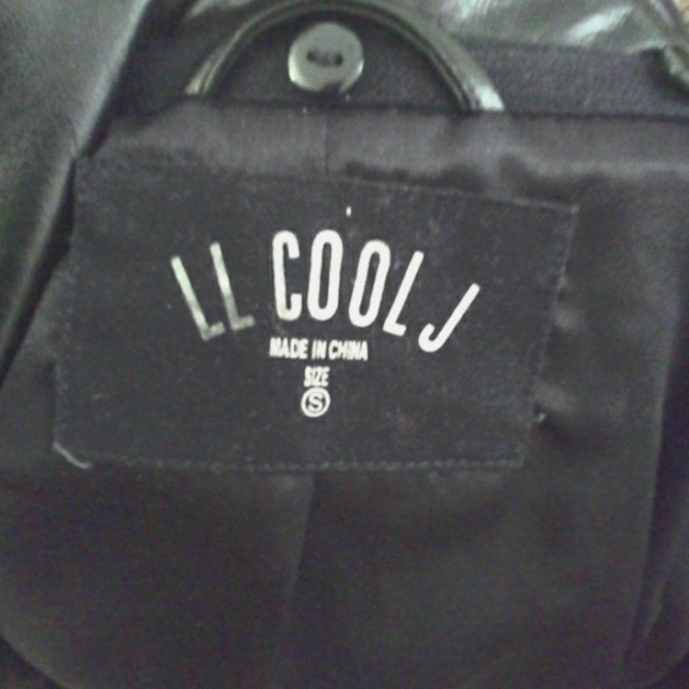 BNWOT LL COOL J. Black FAUX Leather Motorcycle Jacket W Asymmetrical ZIP BAD ASS - Picture 5 of 13